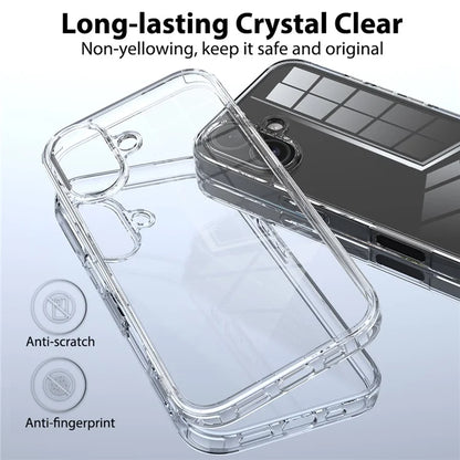 For iPhone 16 Case Clear Shockproof Acrylic + TPU Phone Cover