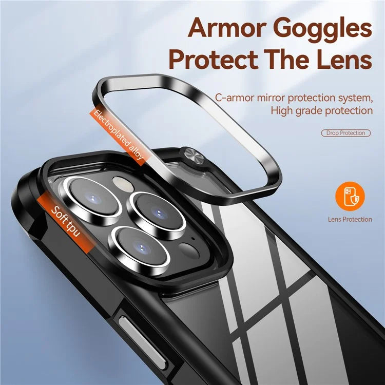 For iPhone 16 Pro Case PC + TPU Shockproof Anti-Scratch Phone Cover