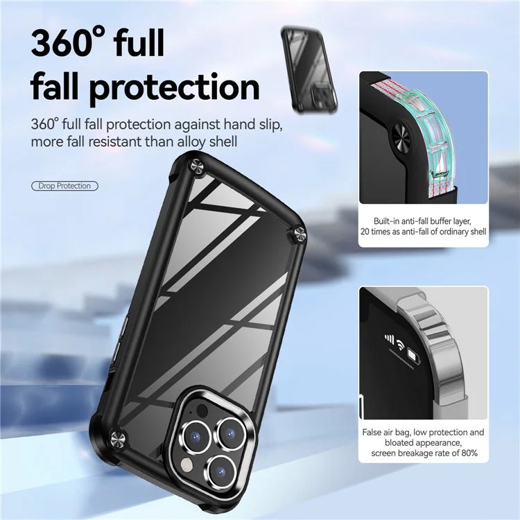 For iPhone 16 Pro Case PC + TPU Shockproof Anti-Scratch Phone Cover