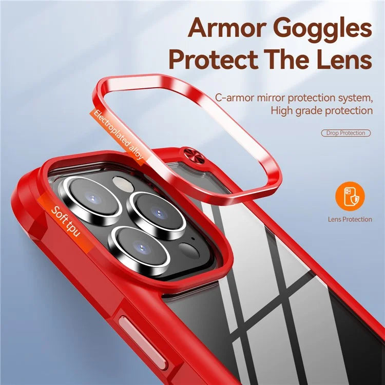 For iPhone 16 Pro Case PC + TPU Shockproof Anti-Scratch Phone Cover