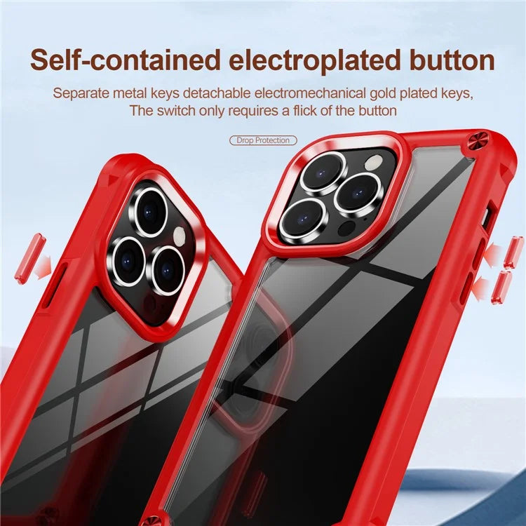 For iPhone 16 Pro Case PC + TPU Shockproof Anti-Scratch Phone Cover
