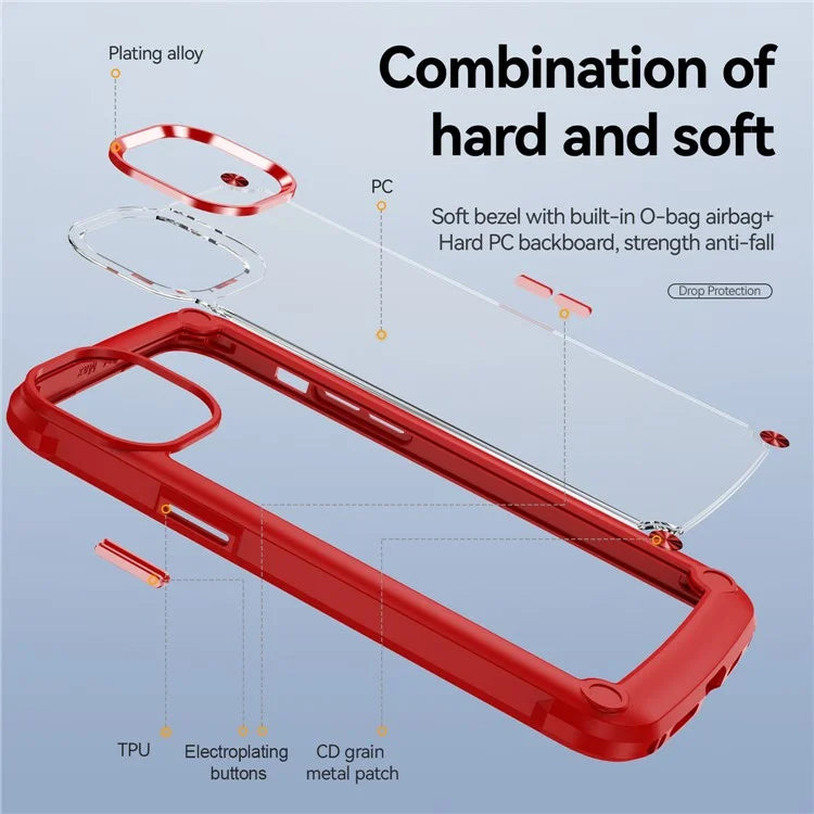 For iPhone 16 Pro Case PC + TPU Shockproof Anti-Scratch Phone Cover