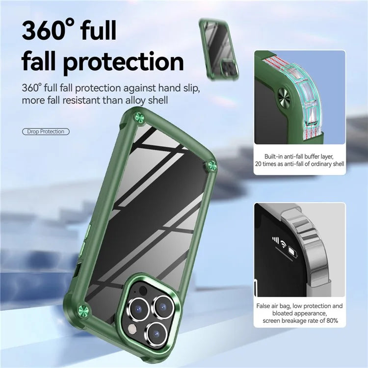 For iPhone 16 Pro Case PC + TPU Shockproof Anti-Scratch Phone Cover