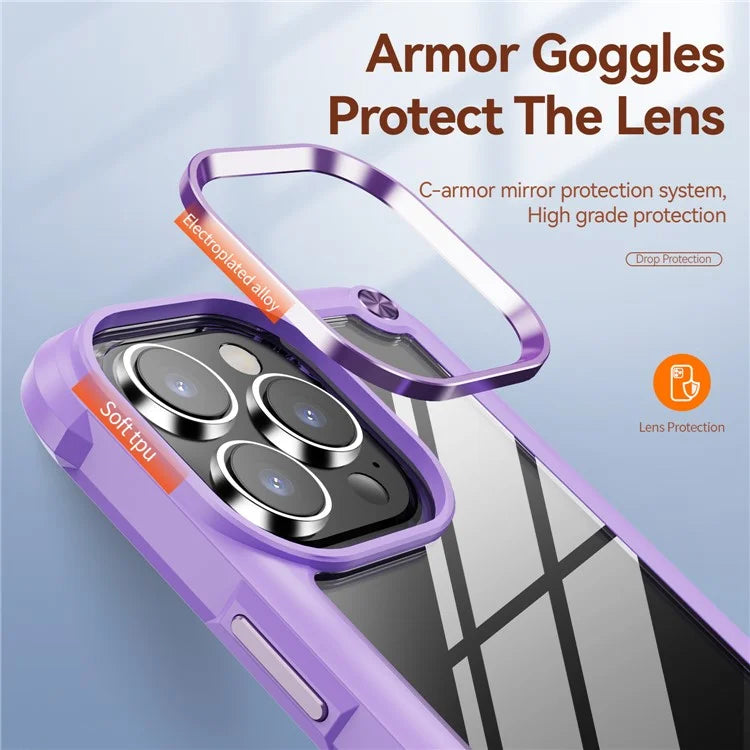 For iPhone 16 Pro Case PC + TPU Shockproof Anti-Scratch Phone Cover