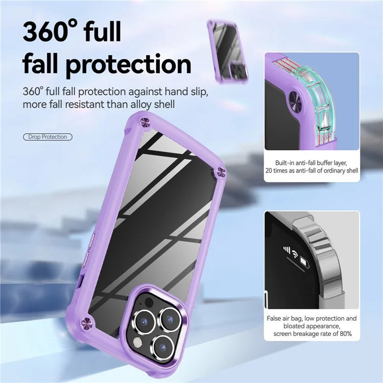 For iPhone 16 Pro Case PC + TPU Shockproof Anti-Scratch Phone Cover