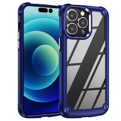 For iPhone 16 Pro Max Case Hybrid PC + TPU Back Phone Cover with Alloy Lens Frame