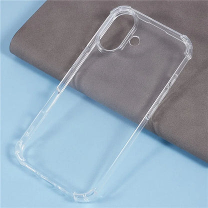 For iPhone 16 Case Transparent Soft TPU Phone Cover 4 Corner Air Cushion