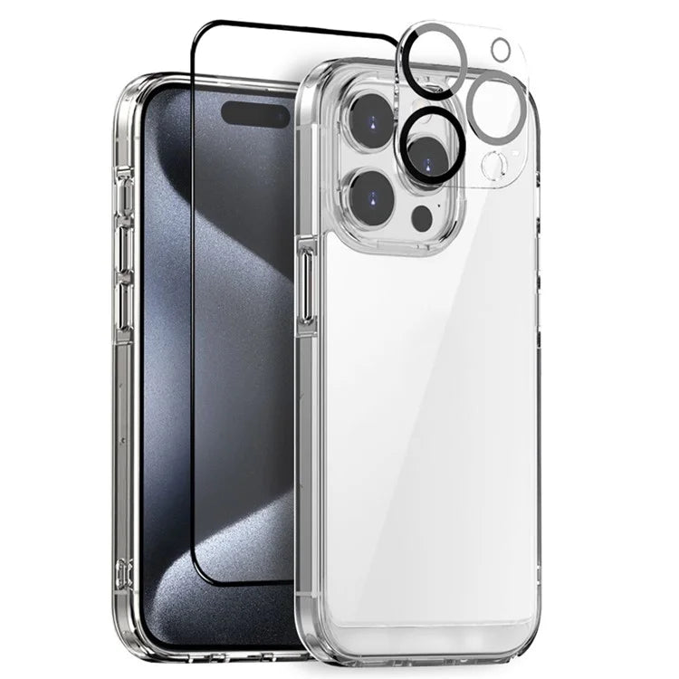 NORTHJO For iPhone 15 Pro Max Case PC+TPU Phone Cover 3-in-1 Mobile Accessories Set