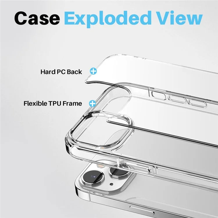 NORTHJO For iPhone 14 Plus Case PC+TPU Phone Cover + Screen Protector + Camera Lens Protector