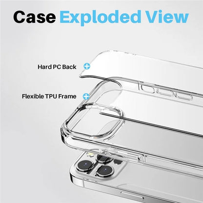 NORTHJO For iPhone 14 Pro Max Case Clear PC+TPU Phone Cover + Screen Protector + Camera Lens Protector