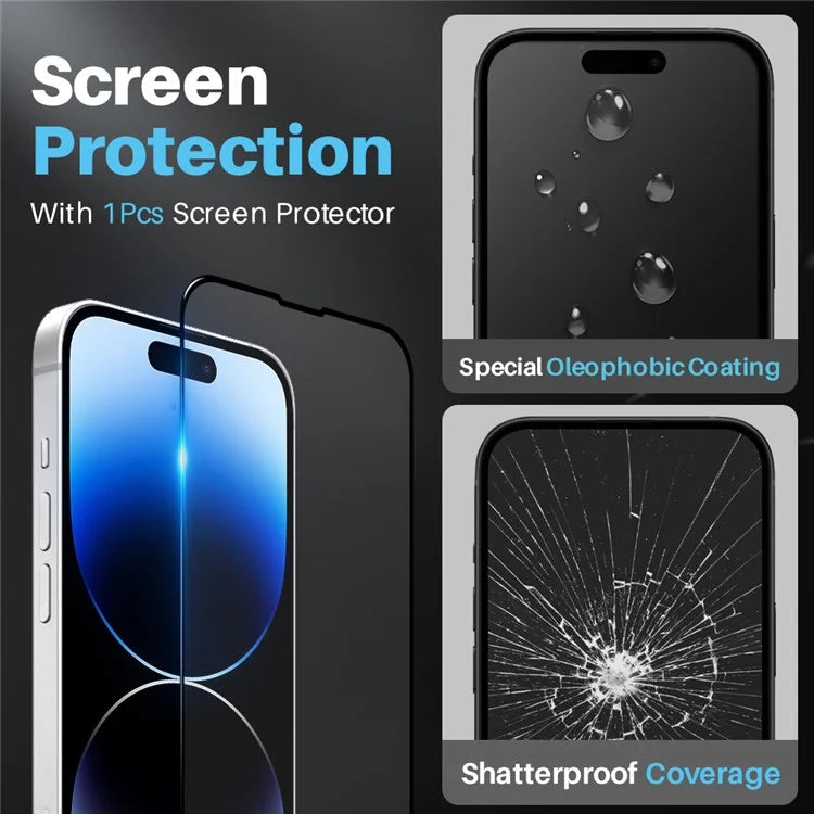 NORTHJO For iPhone 14 Pro Max Case Clear PC+TPU Phone Cover + Screen Protector + Camera Lens Protector