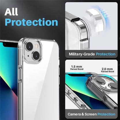 NORTHJO For iPhone 13 Case Shockproof PC+TPU Phone Cover Set with Screen Protector, Camera Lens Protector