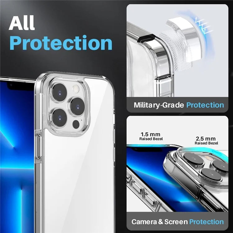 NORTHJO For iPhone 13 Pro Case PC+TPU Phone Cover + Screen Protector + Camera Lens Protector Shockproof Protection
