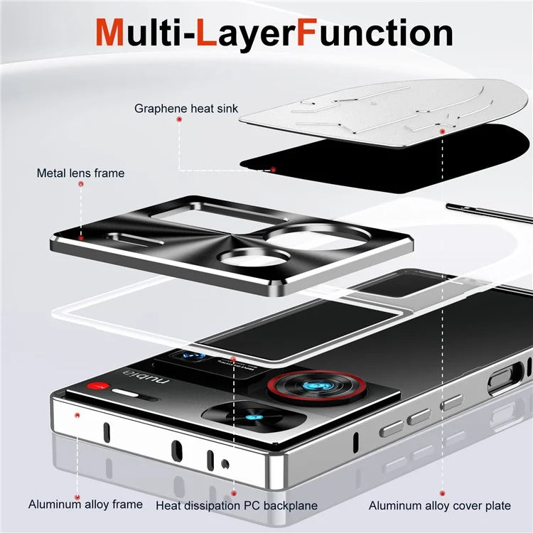 For ZTE nubia Z60 Ultra Case Aluminium Alloy+PC Phone Cover Graphene Heat Dissipation