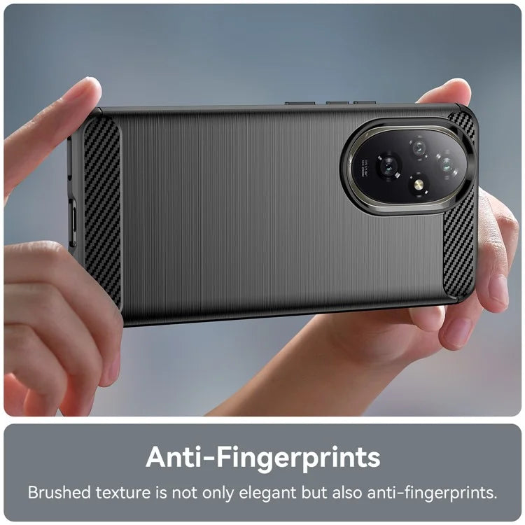 For Honor 200 5G Case Carbon Fiber Texture Brushed TPU Soft Phone Cover