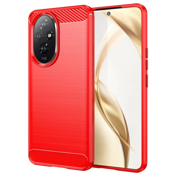 For Honor 200 5G Case Carbon Fiber Texture Brushed TPU Soft Phone Cover