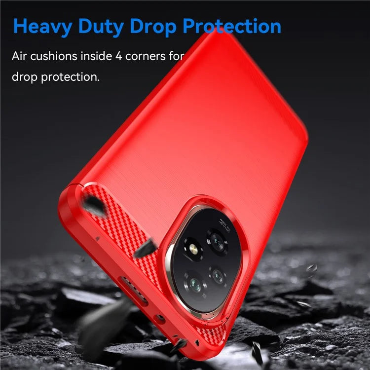 For Honor 200 5G Case Carbon Fiber Texture Brushed TPU Soft Phone Cover