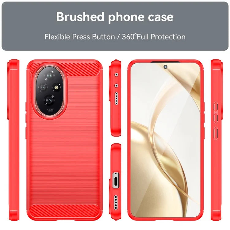 For Honor 200 5G Case Carbon Fiber Texture Brushed TPU Soft Phone Cover