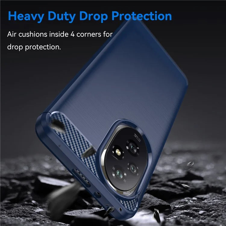 For Honor 200 5G Case Carbon Fiber Texture Brushed TPU Soft Phone Cover