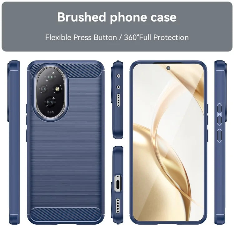 For Honor 200 5G Case Carbon Fiber Texture Brushed TPU Soft Phone Cover