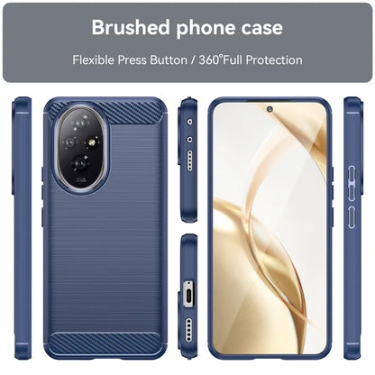 For Honor 200 5G Case Carbon Fiber Texture Brushed TPU Soft Phone Cover