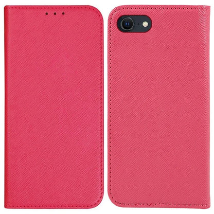 For iPhone SE (2024) Case Wallet PU Leather Phone Cover Cross Texture Magnetic Absorption