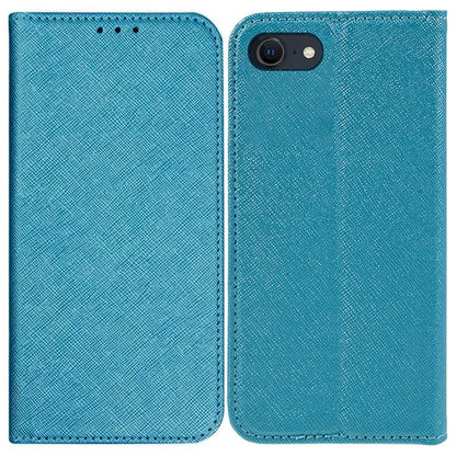 For iPhone SE (2024) Case Wallet PU Leather Phone Cover Cross Texture Magnetic Absorption