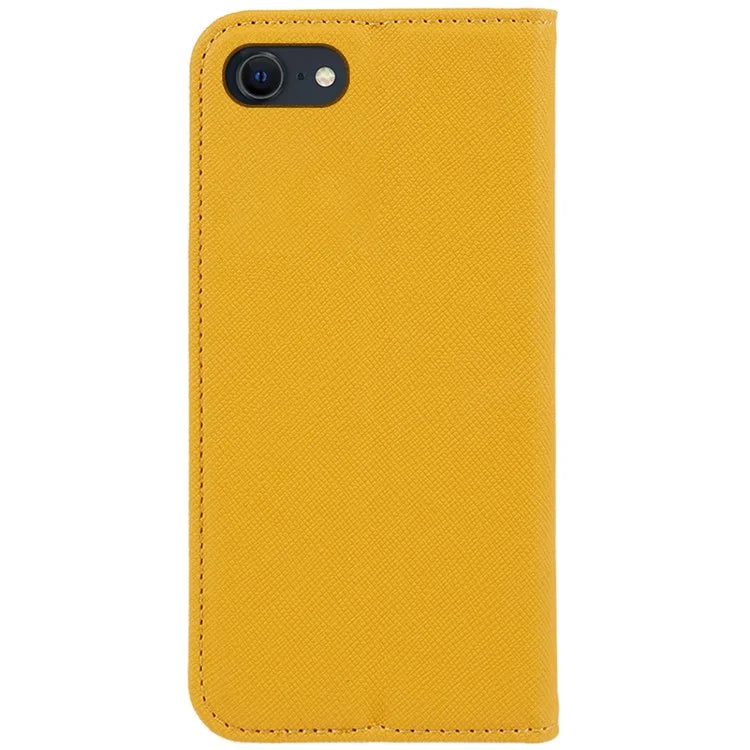 For iPhone SE (2024) Case Wallet PU Leather Phone Cover Cross Texture Magnetic Absorption