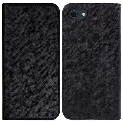 For iPhone SE (2024) Case Wallet PU Leather Phone Cover Cross Texture Magnetic Absorption