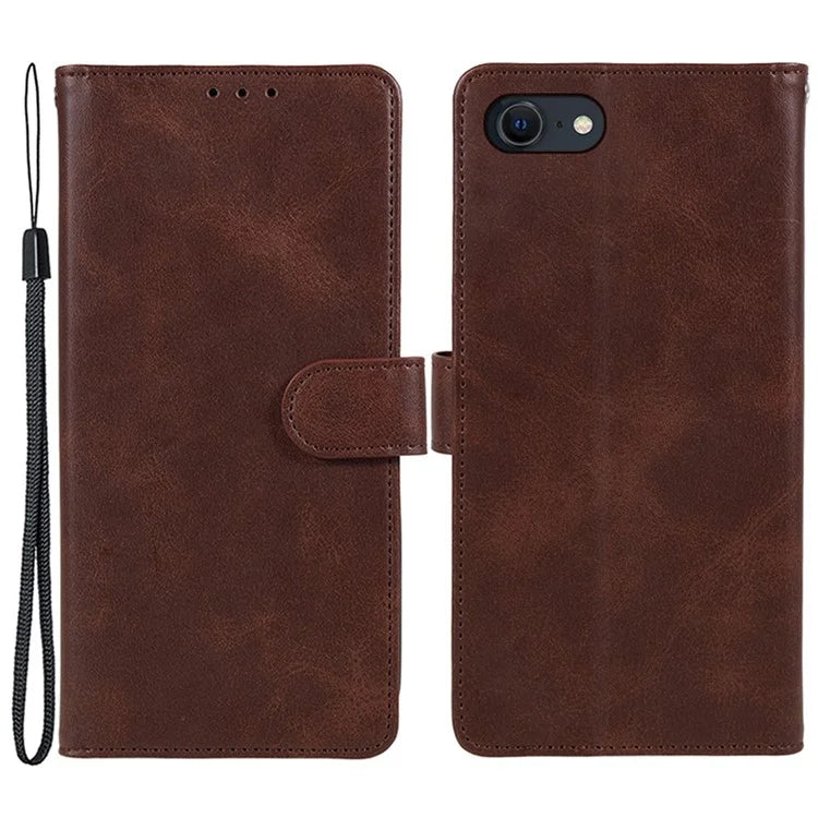 For iPhone SE (2024) Case Calf Texture Leather Phone Cover Full Shockproof Protection