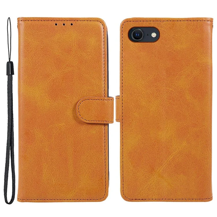 For iPhone SE (2024) Case Calf Texture Leather Phone Cover Full Shockproof Protection
