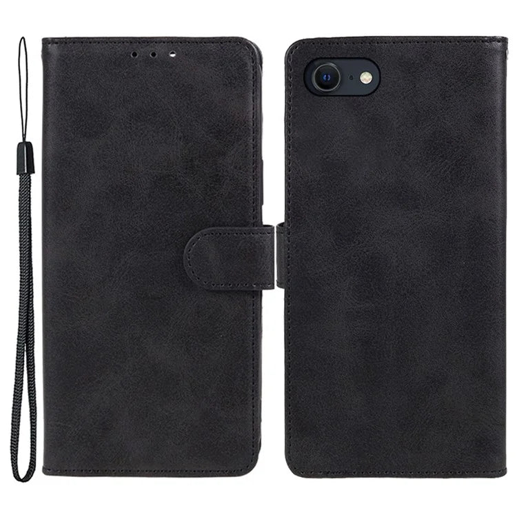 For iPhone SE (2024) Case Calf Texture Leather Phone Cover Full Shockproof Protection