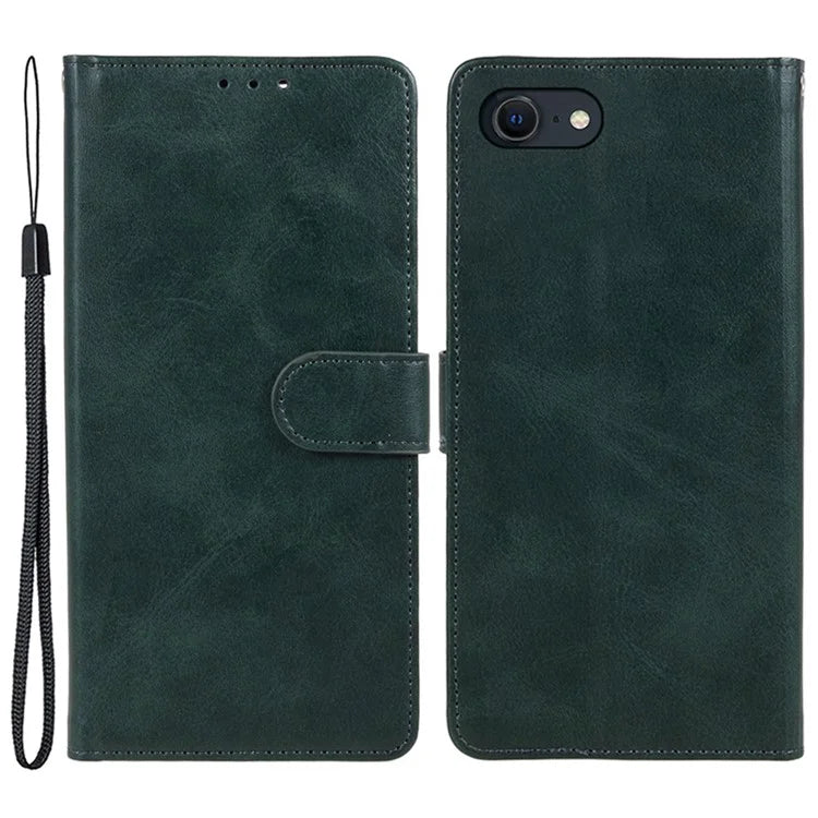 For iPhone SE (2024) Case Calf Texture Leather Phone Cover Full Shockproof Protection