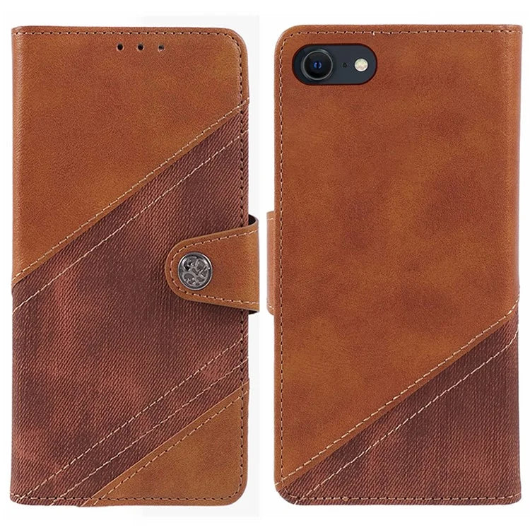 For iPhone SE (2024) Case Splicing PU Leather Wallet Stand Phone Cover