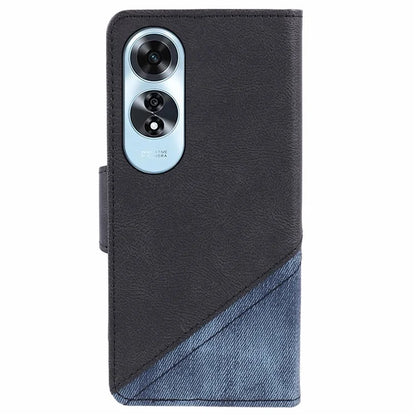 For Oppo A60 4G Case PU Leather Stand Wallet Splicing Phone Cover