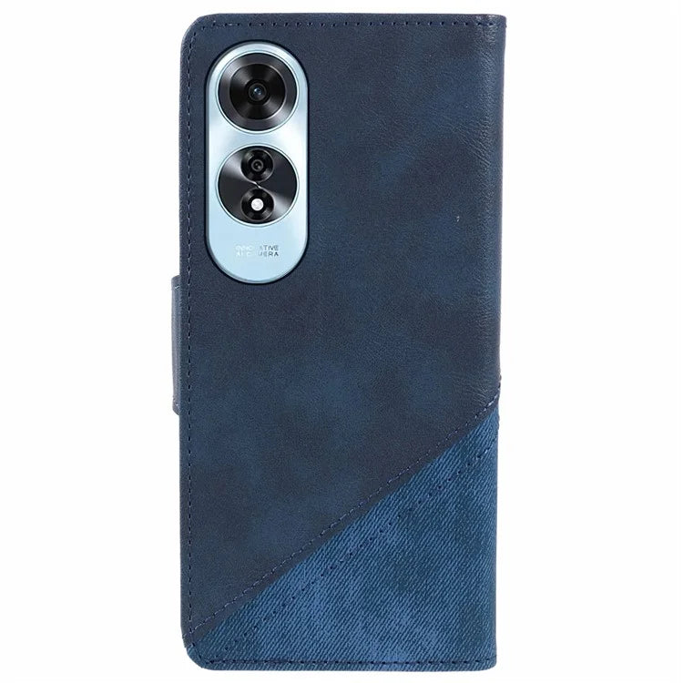For Oppo A60 4G Case PU Leather Stand Wallet Splicing Phone Cover