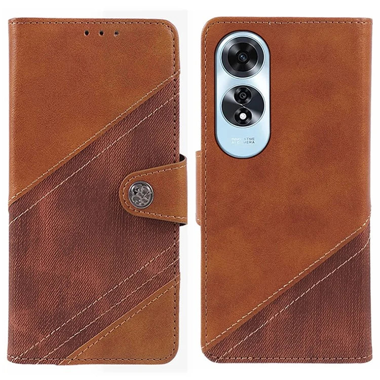 For Oppo A60 4G Case PU Leather Stand Wallet Splicing Phone Cover