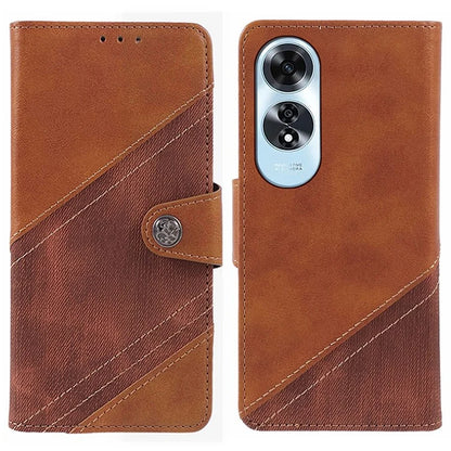 For Oppo A60 4G Case PU Leather Stand Wallet Splicing Phone Cover