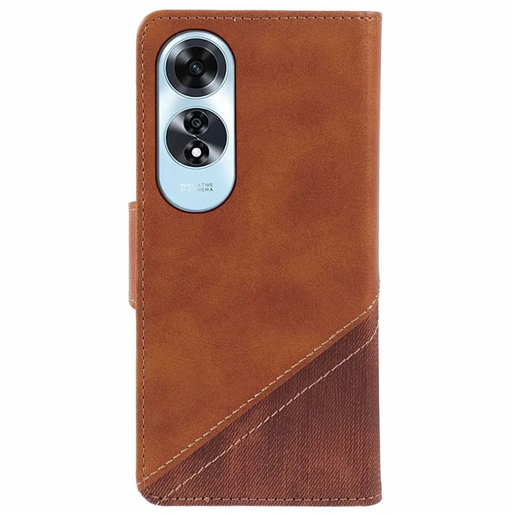 For Oppo A60 4G Case PU Leather Stand Wallet Splicing Phone Cover