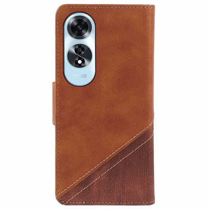 For Oppo A60 4G Case PU Leather Stand Wallet Splicing Phone Cover