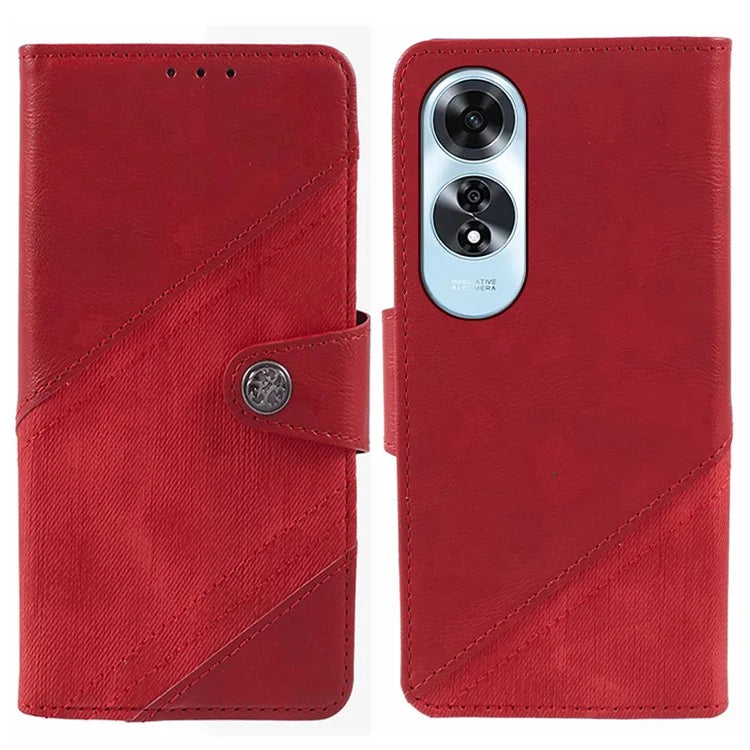 For Oppo A60 4G Case PU Leather Stand Wallet Splicing Phone Cover