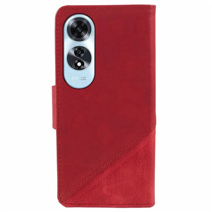 For Oppo A60 4G Case PU Leather Stand Wallet Splicing Phone Cover