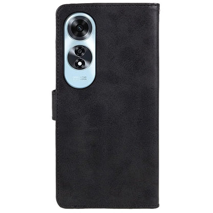 For Oppo A60 4G Case Leather Phone Cover Calf Texture Magnetic Clasp Flip