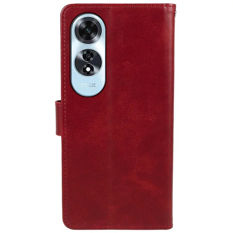 For Oppo A60 4G Case Leather Phone Cover Calf Texture Magnetic Clasp Flip