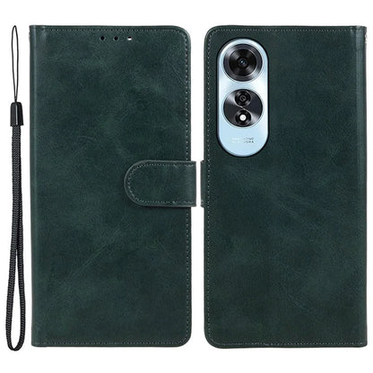 For Oppo A60 4G Case Leather Phone Cover Calf Texture Magnetic Clasp Flip