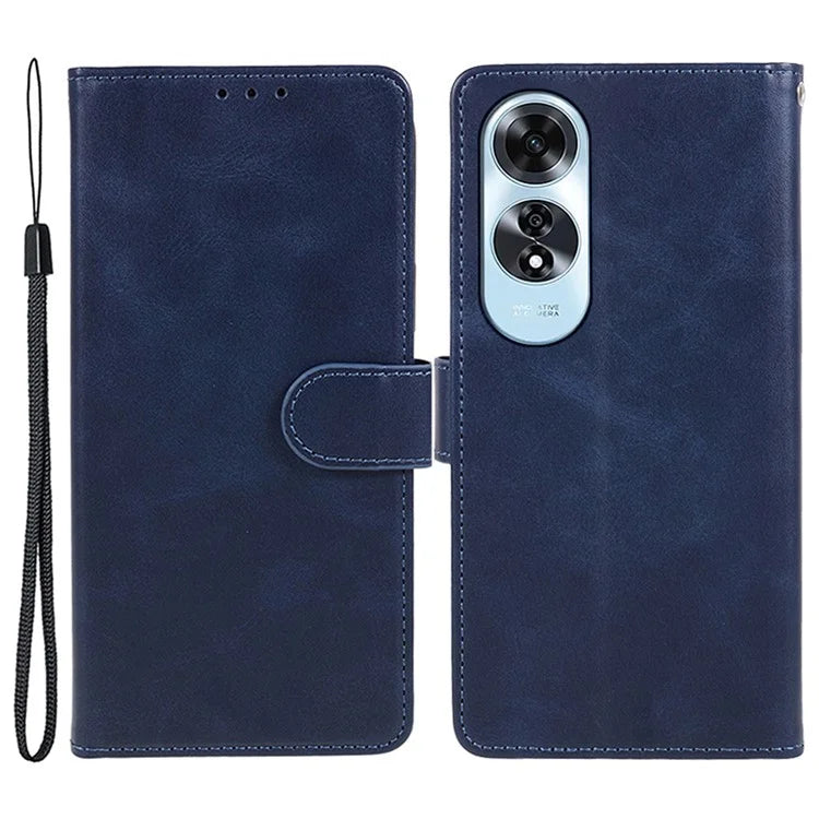 For Oppo A60 4G Case Leather Phone Cover Calf Texture Magnetic Clasp Flip