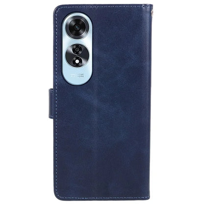For Oppo A60 4G Case Leather Phone Cover Calf Texture Magnetic Clasp Flip