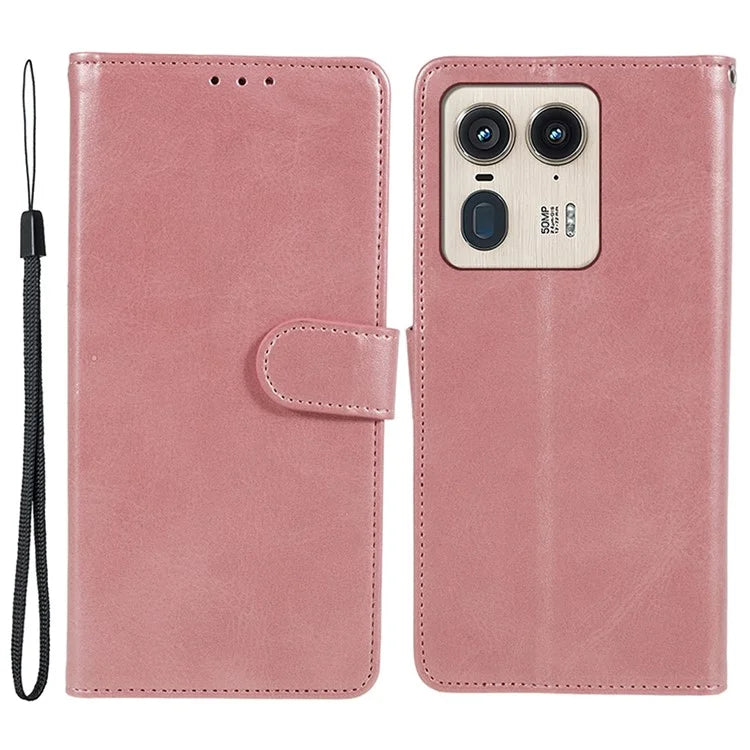 For Motorola Edge 50 Ultra 5G / Moto X50 Ultra 5G Case Calf Texture Leather Phone Cover Side Magnetic Clasp