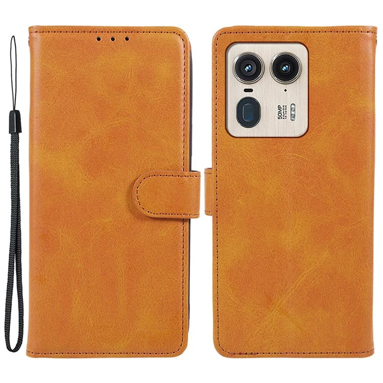 For Motorola Edge 50 Ultra 5G / Moto X50 Ultra 5G Case Calf Texture Leather Phone Cover Side Magnetic Clasp