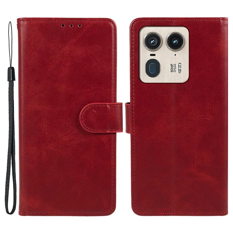For Motorola Edge 50 Ultra 5G / Moto X50 Ultra 5G Case Calf Texture Leather Phone Cover Side Magnetic Clasp